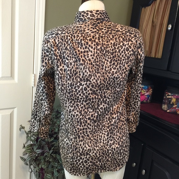 Lauren Ralph Lauren Leopard Print Shirt Size M - Picture 4 of 5